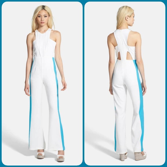 Foxiedox BIANCA Colorblock flared Jumpsuit onesie disco retro 70S insp - Picture 2 of 13